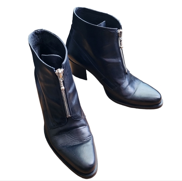 GUESS x VINTAGE 90s ankle booties in black leather made in Italy 37 - Picture 3 of 9